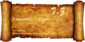 Tamaskó Zina névjegykártya